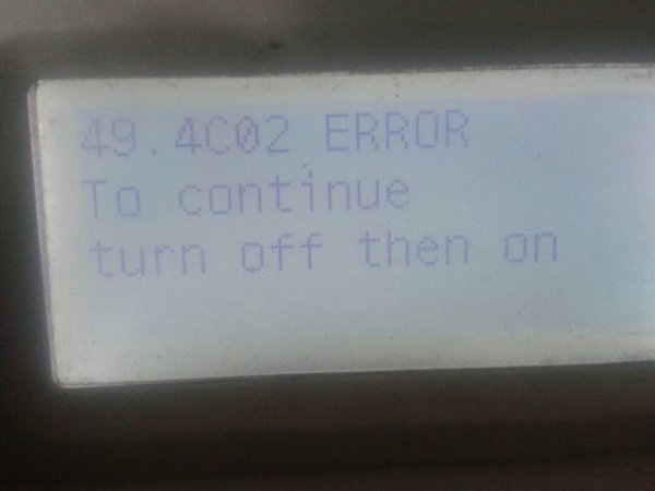 Felkod HP skrivare 49.4c02