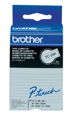 Brother-TC-291-Svart-Text-Vit-Tejp-9mm-x-7.7m-Original