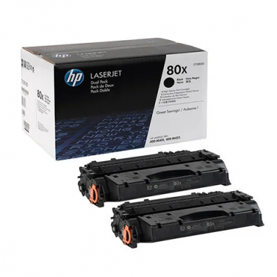 HP 80X (CF280XD) Dual Pack Svart Toner Original